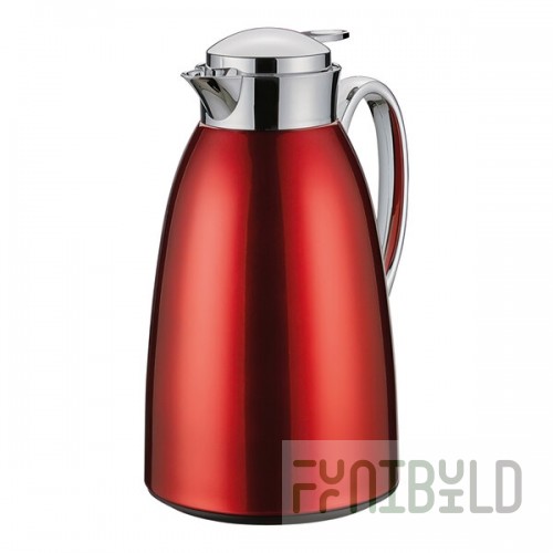 Cilio Venezia 34 oz. Stainless Steel Red Insulated Carafe / Server C543940