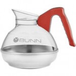 Bunn 06101.0101 64 oz. Easy Pour Coffee Decanter with Black Handle and Stainless Steel Bottom