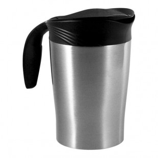 Service Ideas ErgoServ® 64.2 oz. Brushed Stainless Steel Cold Beverage Pitcher with Black Plastic Lid 10-00009-010 Service Ideas ErgoServ® 64.2 oz. Brushed Stainless Steel Cold Beverage Pitcher with Black Plastic Lid 10-00009-010