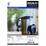 Service Ideas ErgoServ® 64.2 oz. Brushed Stainless Steel Cold Beverage Pitcher with Black Plastic Lid 10-00009-010