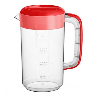 Choice 80 oz. Polypropylene Beverage Pitcher with Red Lid and Handle - 4/Pack Choice 80 oz. Polypropylene Beverage Pitcher with Red Lid and Handle - 4/Pack