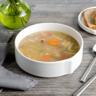 Bon Chef 1400001P Stacked Lines 28 oz. White Porcelain Soup Bowl - 16/Case Bon Chef 1400001P Stacked Lines 28 oz. White Porcelain Soup Bowl - 16/Case