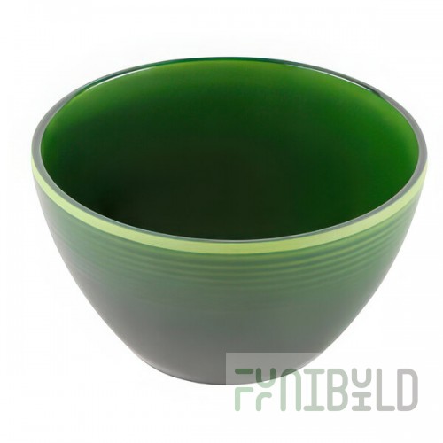 Elite Global Solutions Maya 24 oz. Green Reactive Glaze Round Melamine Bowl - 6/Case