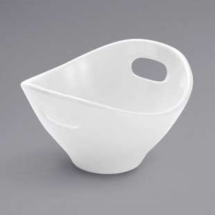 American Metalcraft 7 oz. White Mini Melamine Bowl with Handles American Metalcraft 7 oz. White Mini Melamine Bowl with Handles