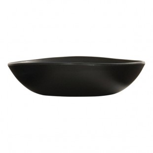 Cal-Mil Bali 30 oz. Black Irregular Round Coupe Melamine Pasta Bowl - 6/Case Cal-Mil Bali 30 oz. Black Irregular Round Coupe Melamine Pasta Bowl - 6/Case