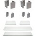 Front of the House Bamboo 12-Piece Smoke L-Shape Riser Set with Clear Glass Buffet Boards Front of the House Bamboo 12-Piece Smoke L-Shape Riser Set with Clear Glass Buffet Boards