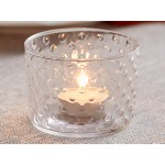Acopa 7.5 oz. Hobnail Cylindrical Glass Votive Candle Holder - 12/Case
