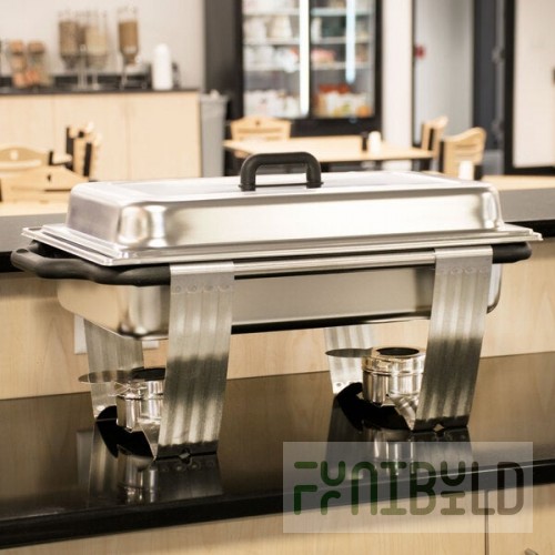 Vollrath 99860 9 Qt. Dakota Chafer Rectangular Full Size Complete Set