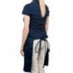Chef Revival Navy Blue Poly-Cotton Customizable Bib Apron with 1 Pocket - 34