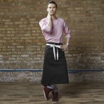 Uncommon Chef 3119 Black Customizable 100% Cotton Canvas Marvel Bistro Apron with Natural Webbing and 1 Pocket - 33