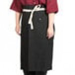 Uncommon Chef 3119 Black Customizable 100% Cotton Canvas Marvel Bistro Apron with Natural Webbing and 1 Pocket - 33