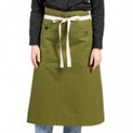Uncommon Chef 3119 Black Customizable 100% Cotton Canvas Marvel Bistro Apron with Natural Webbing and 1 Pocket - 33