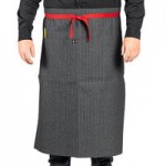 Uncommon Chef 3119 Black Customizable 100% Cotton Canvas Marvel Bistro Apron with Natural Webbing and 1 Pocket - 33