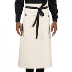 Uncommon Chef 3119 Black Customizable 100% Cotton Canvas Marvel Bistro Apron with Natural Webbing and 1 Pocket - 33