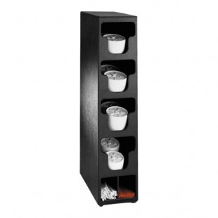 Dispense-Rite Black Polystyrene 4-Section Vertical Countertop Lid and Straw Organizer TLO-4BT