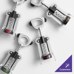 Franmara Ultimo Chrome-Plated Customizable Wing Corkscrew with Black Enameled Body 2056-01