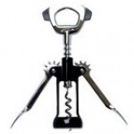 Franmara Ultimo Chrome-Plated Customizable Wing Corkscrew with Black Enameled Body 2056-01