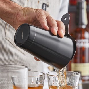 Arcoroc by Chris Adams MT850 Mix Collection 20 oz. Matte Black Stainless Steel Half Size Bar Shaker Tin by Arc Cardinal