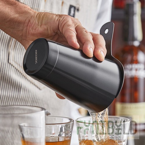 Arcoroc by Chris Adams MT850 Mix Collection 20 oz. Matte Black Stainless Steel Half Size Bar Shaker Tin by Arc Cardinal