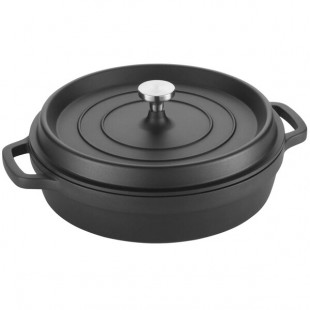 Spring USA Ironlite 2.7 Qt. Black Non-Stick Round Casserole Dish with Cover 8656-8/28 Spring USA Ironlite 2.7 Qt. Black Non-Stick Round Casserole Dish with Cover 8656-8/28