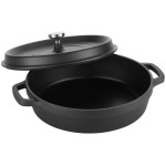 Spring USA Ironlite 2.7 Qt. Black Non-Stick Round Casserole Dish with Cover 8656-8/28 Spring USA Ironlite 2.7 Qt. Black Non-Stick Round Casserole Dish with Cover 8656-8/28