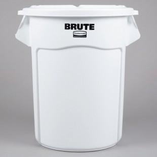 Rubbermaid® BRUTE 55 Gallon / 880 Cup White Round Ingredient Storage Bin with Lid Rubbermaid® BRUTE 55 Gallon / 880 Cup White Round Ingredient Storage Bin with Lid