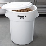 Rubbermaid® BRUTE 55 Gallon / 880 Cup White Round Ingredient Storage Bin with Lid Rubbermaid® BRUTE 55 Gallon / 880 Cup White Round Ingredient Storage Bin with Lid