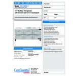 Continental Refrigerator SW72-N-BS-D 72