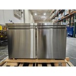 Scratch and Dent Avantco SS-WT-48F-HC Two Door Stainless Steel ADA Height Worktop Freezer with 3 1/2