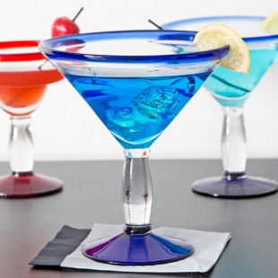 Libbey Aruba 24 oz. Customizable Martini Glass with Cobalt Rim and Base - 12/Case Libbey Aruba 24 oz. Customizable Martini Glass with Cobalt Rim and Base - 12/Case