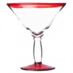 Libbey Aruba 24 oz. Customizable Martini Glass with Cobalt Rim and Base - 12/Case