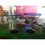 Libbey Aruba 24 oz. Customizable Martini Glass with Cobalt Rim and Base - 12/Case