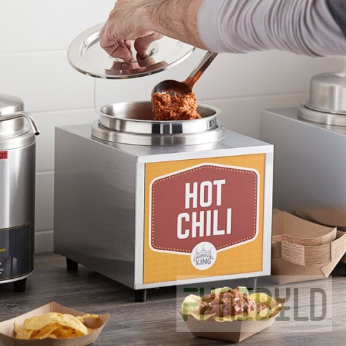 Carnival King RWLL35 3.5 Qt. Warmer with Inset Pot, Lid, and Ladle