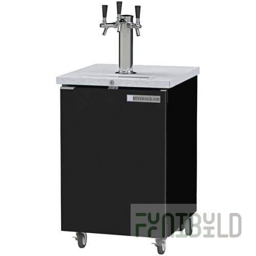 Beverage-Air DD24HC-1-B-079 Triple Tap Kegerator Beer Dispenser - Black, (1) 1/2 Keg Capacity