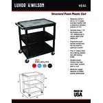 Luxor HE40-B Black 3 Shelf Utility Cart - 32 Luxor HE40-B Black 3 Shelf Utility Cart - 32