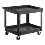 Rubbermaid® FG9T6700BLA Medium Lipped Two Shelf Utility Cart - 40