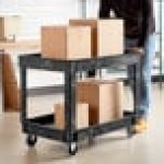 Rubbermaid® FG9T6700BLA Medium Lipped Two Shelf Utility Cart - 40