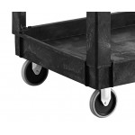 Rubbermaid® FG9T6700BLA Medium Lipped Two Shelf Utility Cart - 40