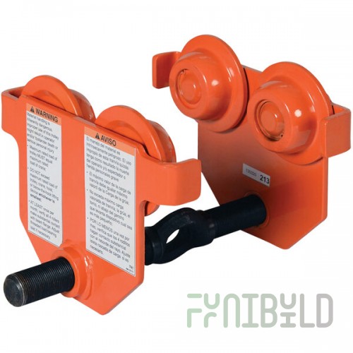 Vestil Orange Steel Low Profile Manual Push Trolley E-MT-1 - 1000 lb. Capacity