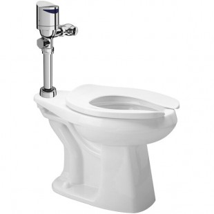 Zurn Elkay One Z.WC4.AS.TM Sensor Toilet System with ADA Height Floor Mounted Toilet and Top Mount Flush Valve - 1.28 GPF