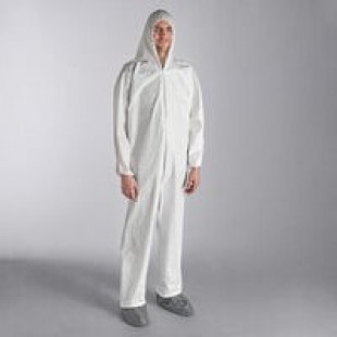 Cordova White Defender II Microporous Heavy Weight Coveralls with Elastic Wrists and Hood - XL - 25/Case