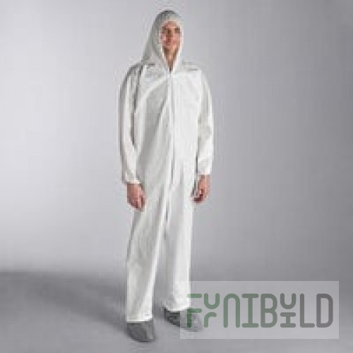 Cordova White Defender II Microporous Heavy Weight Coveralls with Elastic Wrists and Hood - XL - 25/Case