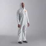 Cordova White Defender II Microporous Heavy Weight Coveralls with Elastic Wrists and Hood - XL - 25/Case Cordova White Defender II Microporous Heavy Weight Coveralls with Elastic Wrists and Hood - XL - 25/Case