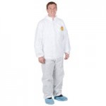 Cordova White Defender II Microporous Heavy Weight Coveralls with Elastic Wrists and Hood - XL - 25/Case Cordova White Defender II Microporous Heavy Weight Coveralls with Elastic Wrists and Hood - XL - 25/Case