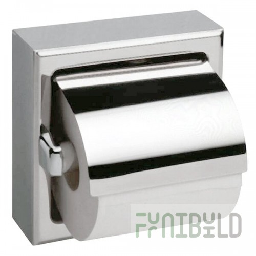 Bobrick B-6699 Surface-Mounted Toilet Tissue Dispenser with Hood and Bright Polished Finish
