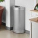 Lancaster Table & Seating 12 Gallon Stainless Steel Perforated Half Round Decorative Trash Can