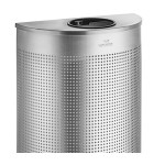 Lancaster Table & Seating 12 Gallon Stainless Steel Perforated Half Round Decorative Trash Can