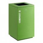 Lancaster Table & Seating 12 Gallon Stainless Steel Perforated Half Round Decorative Trash Can