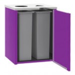 Lakeside 3412B Stainless Steel Rectangular Refuse / Recycling Station with Top Access and Black Laminate Finish - 26 1/2