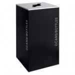 Ex-Cell Kaiser RC-KD36-C BT-WHT Black Tie Kaleidoscope White Gloss Square 36 Gallon Cans / Bottles Receptacle